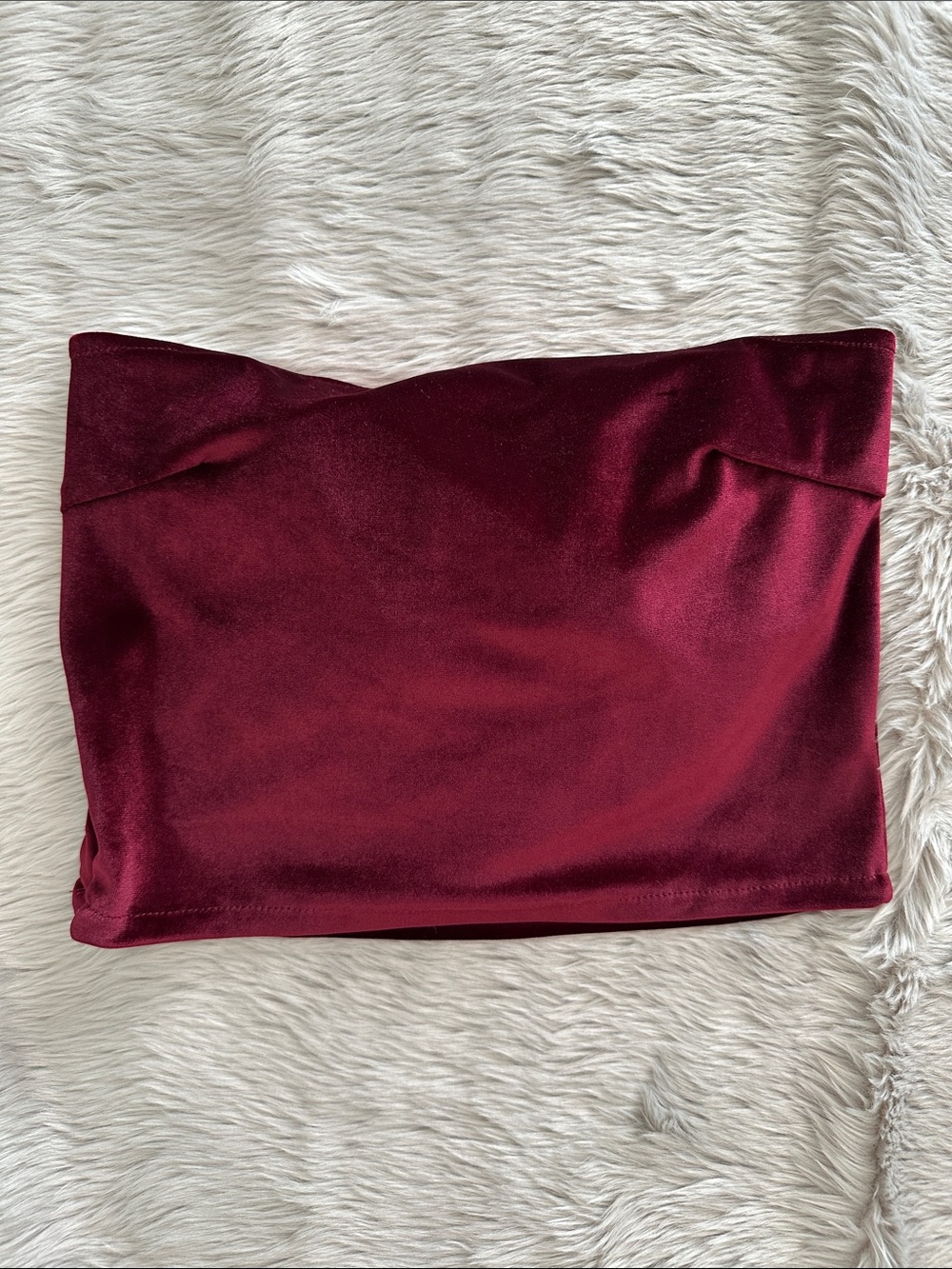 Blue Tassel Velvet Bow Crop Top